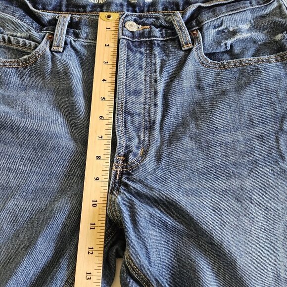 Old Navy Jean Women 12 Blue Slouchy Taper High Rise Cropped Cotton Cottage Denim - Picture 6 of 16